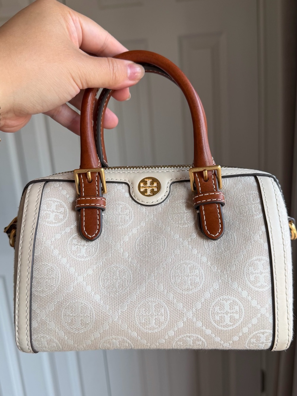 Tory Burch T Monogram Barrel Bag